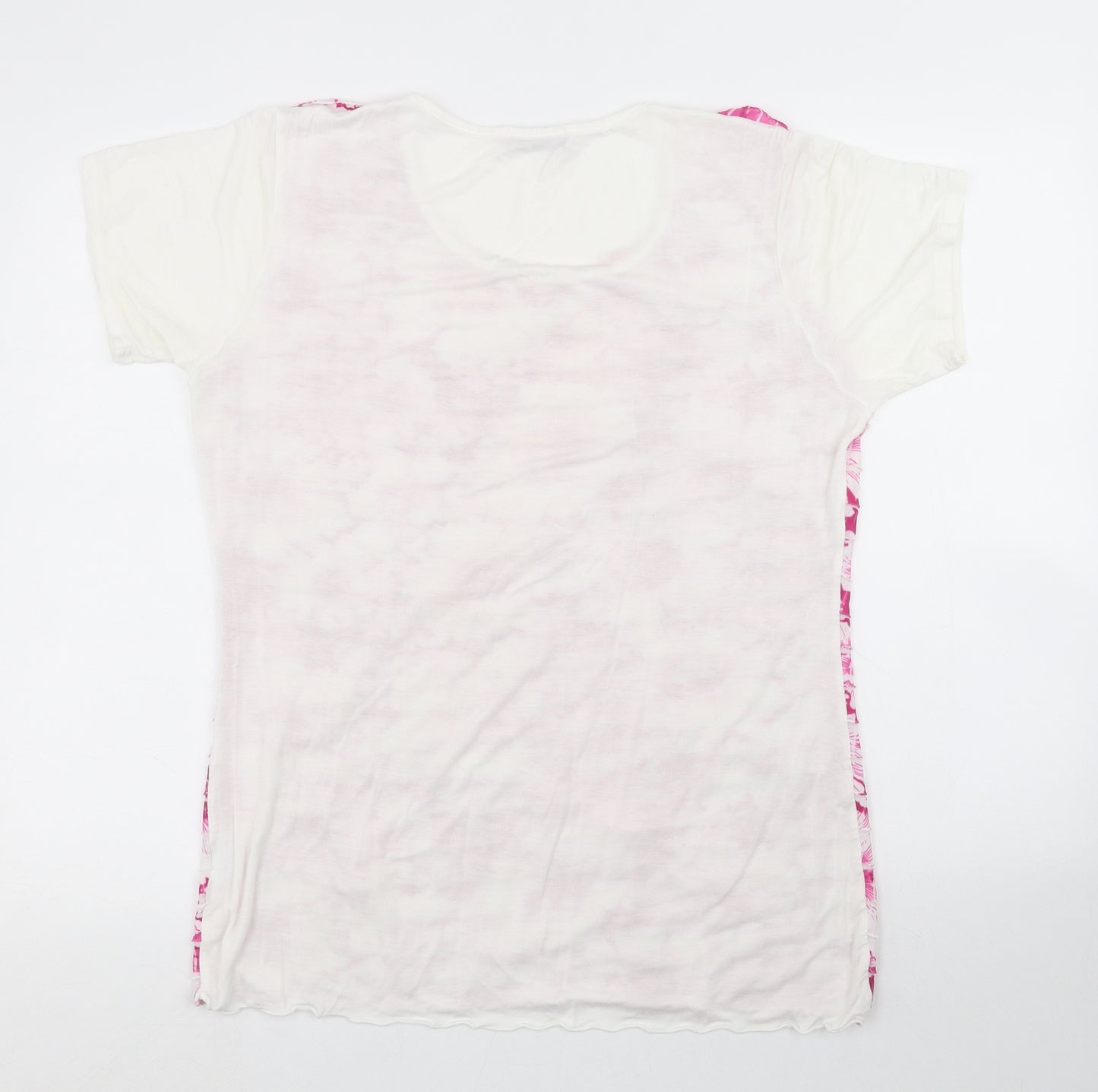 Elegance Womens Purple Floral  Basic T-Shirt Size 18
