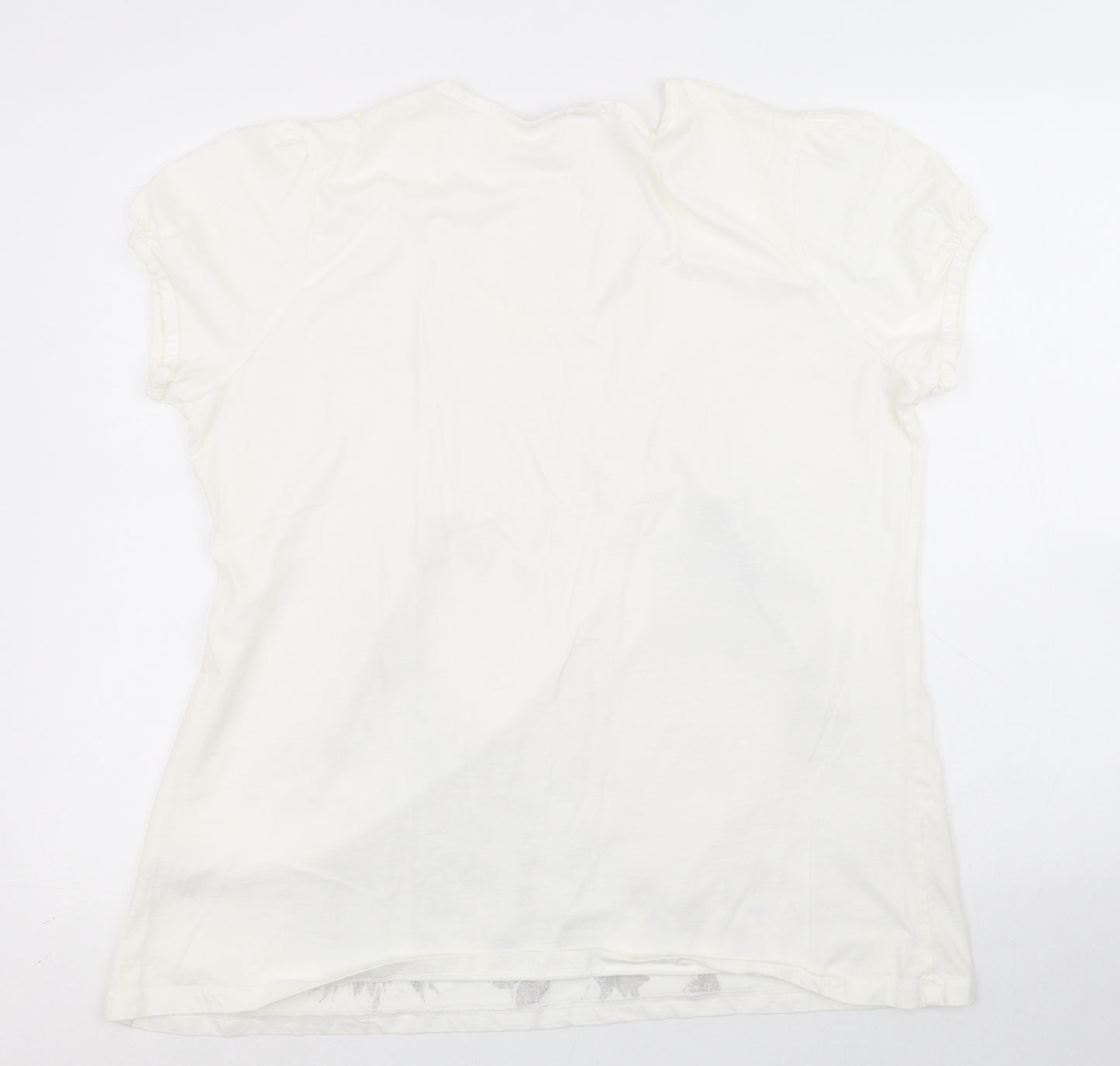 Damart Womens White Floral  Basic Blouse Size 18