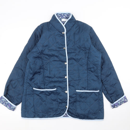 Natalie Andersen Womens Blue   Quilted Coat Size 14