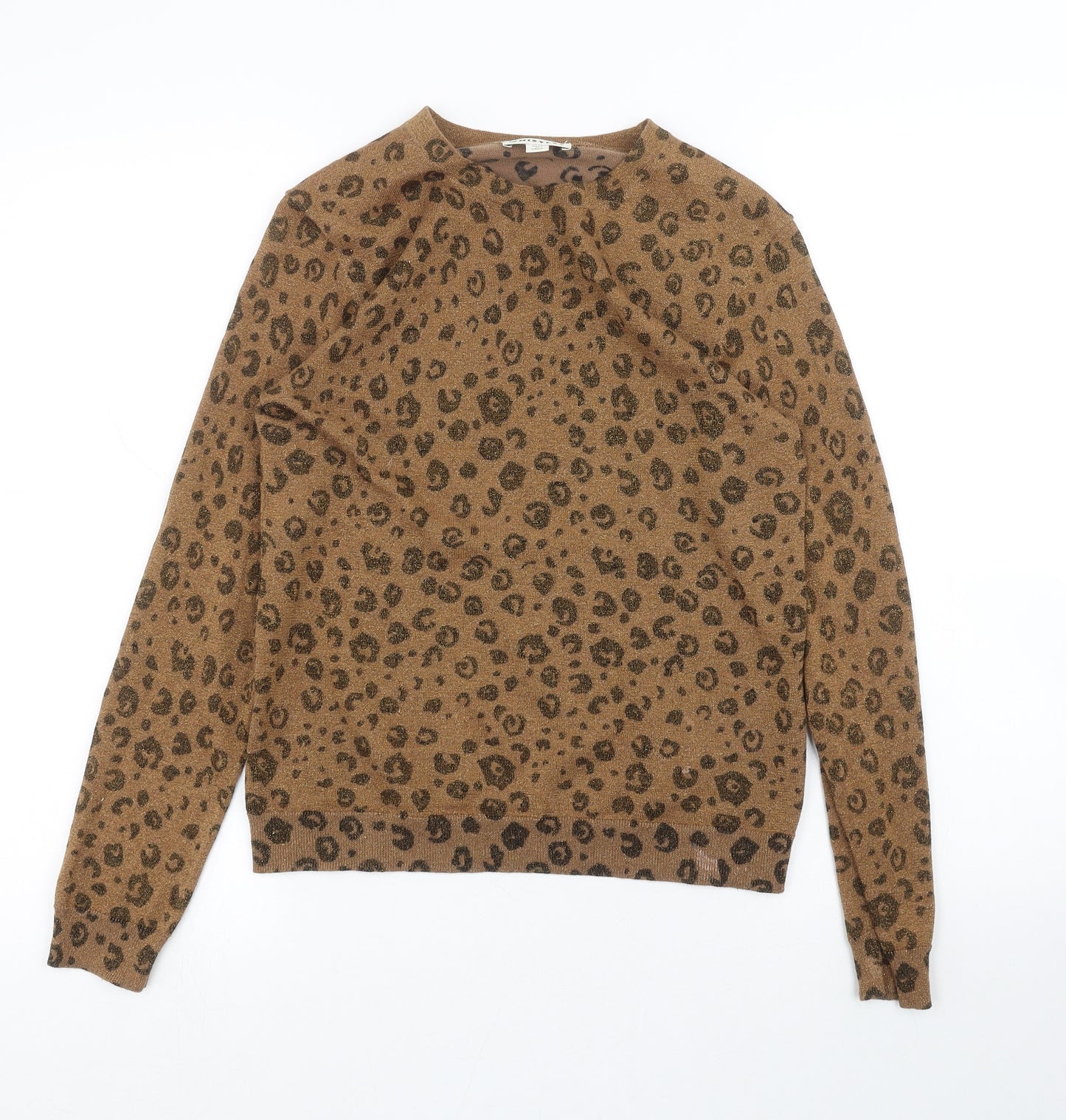 Whistles Womens Beige Animal Print  Pullover Jumper Size 10  - Leopard print