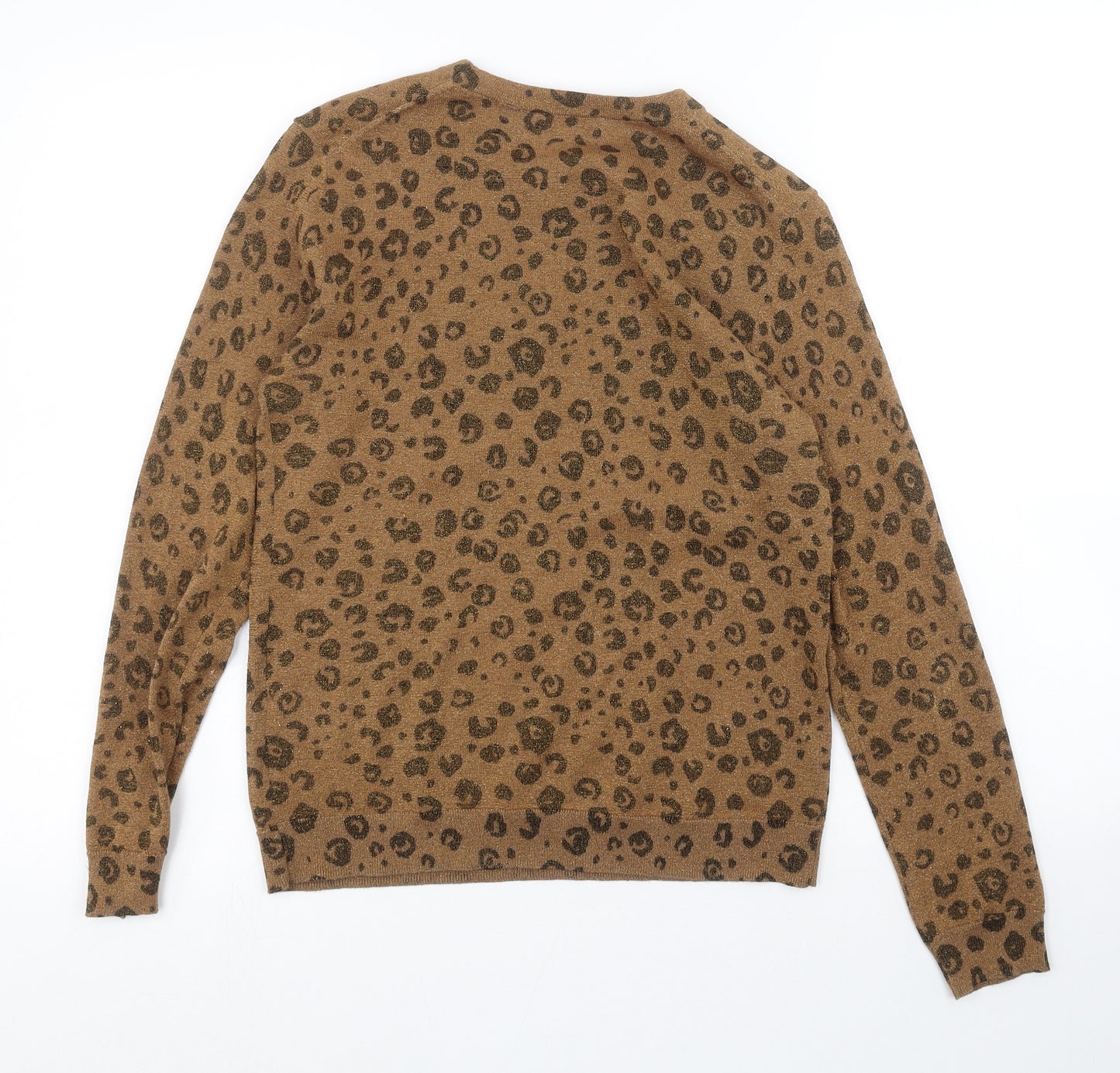 Whistles Womens Beige Animal Print  Pullover Jumper Size 10  - Leopard print
