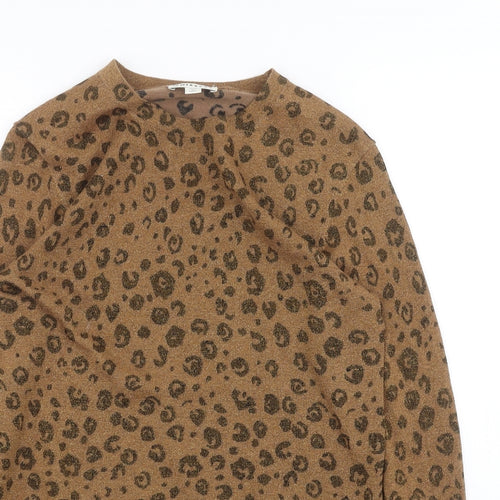 Whistles Womens Beige Animal Print  Pullover Jumper Size 10  - Leopard print
