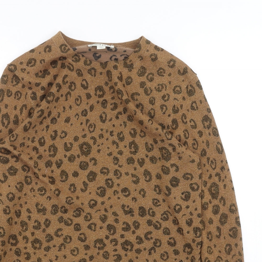 Whistles Womens Beige Animal Print  Pullover Jumper Size 10  - Leopard print