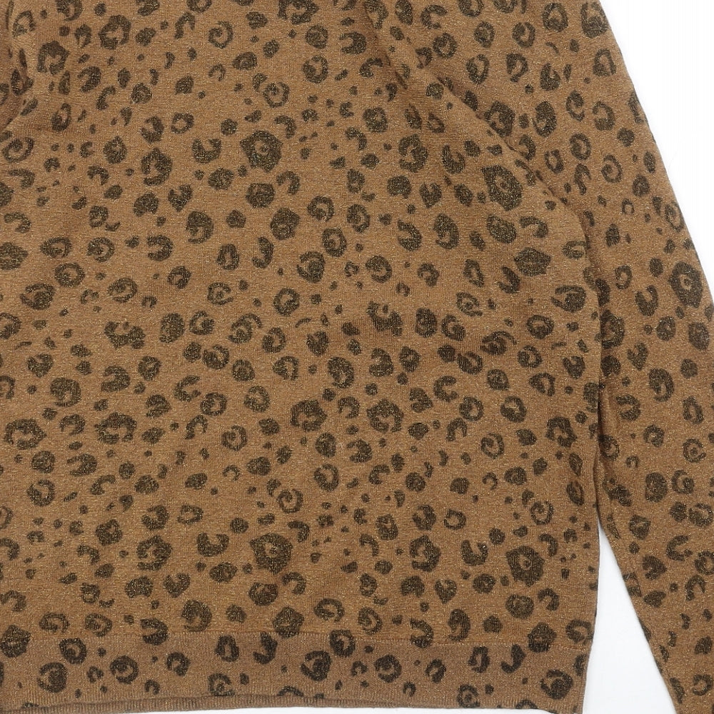 Whistles Womens Beige Animal Print  Pullover Jumper Size 10  - Leopard print