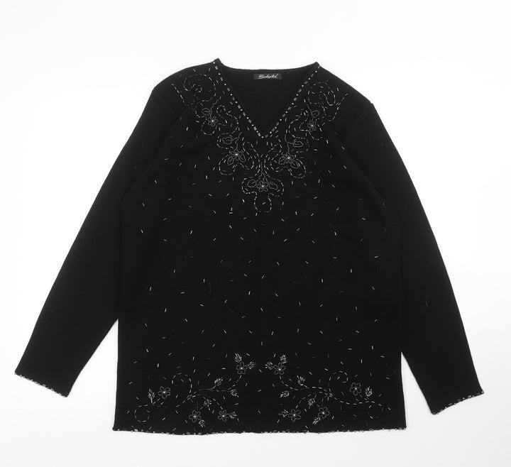 Berkertex Womens Black Pullover Jumper Size 16