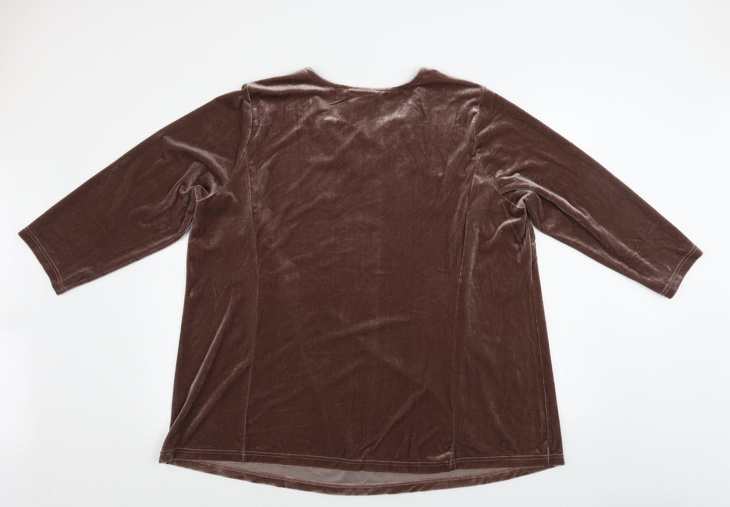Preworn  Womens Brown   Basic Blouse Size 2XL