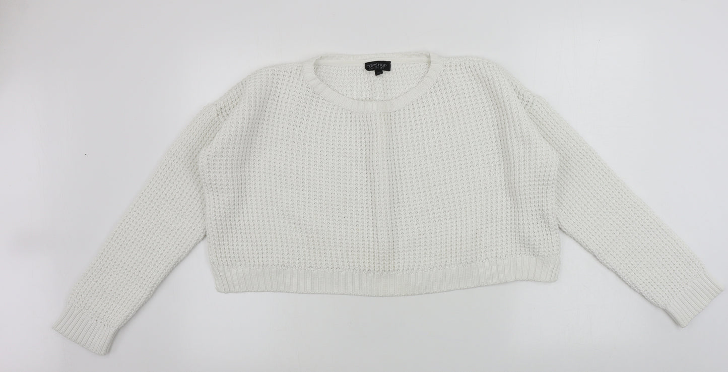 Topshop  Womens White   Pullover Jumper Size 12