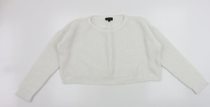 Topshop  Womens White   Pullover Jumper Size 12