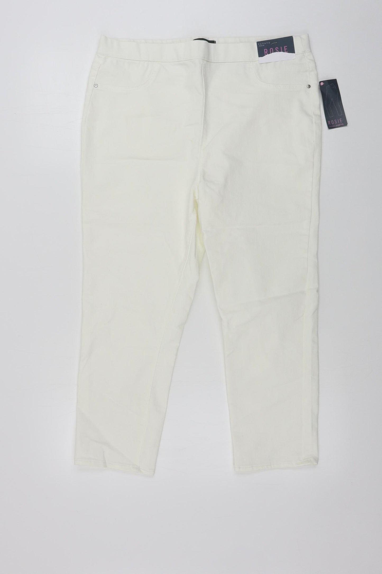 Papaya  Womens Beige   Cropped Trousers Size 14 L22 in