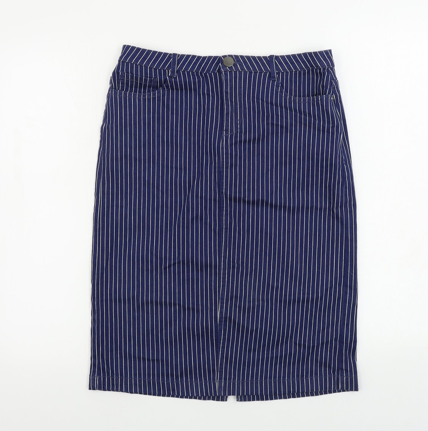 TU Womens Blue Striped  Bandage Skirt Size 10