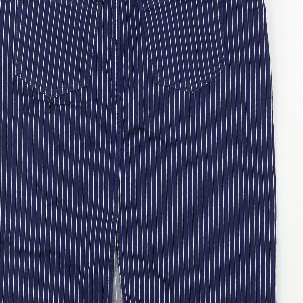 TU Womens Blue Striped  Bandage Skirt Size 10