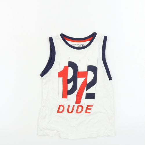TU Boys White   Basic T-Shirt Size 4 Years