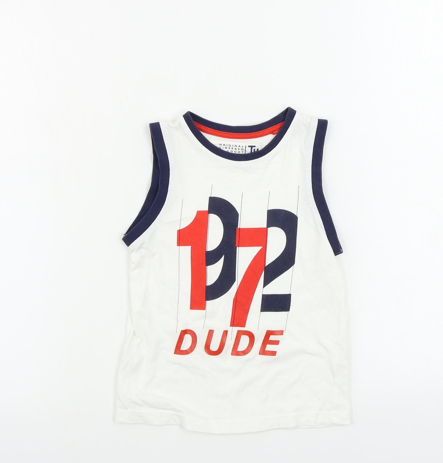 TU Boys White   Basic T-Shirt Size 4 Years