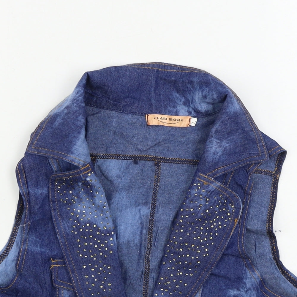 plam mode Womens Blue   Jacket Coat Size L