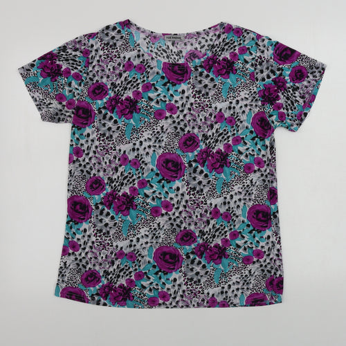 Yuengling  Womens Grey Floral  Basic T-Shirt Size M
