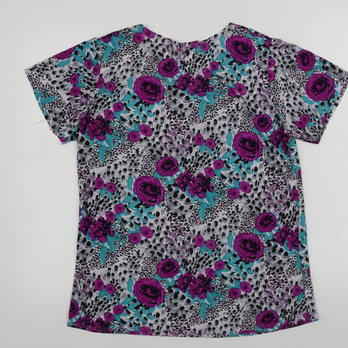 Yuengling  Womens Grey Floral  Basic T-Shirt Size M
