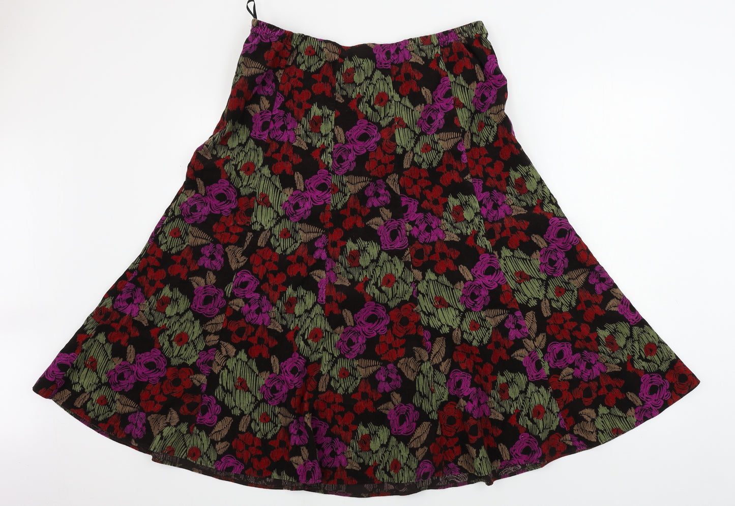 Marks and Spencer  Womens Brown Floral  A-Line Skirt Size 16