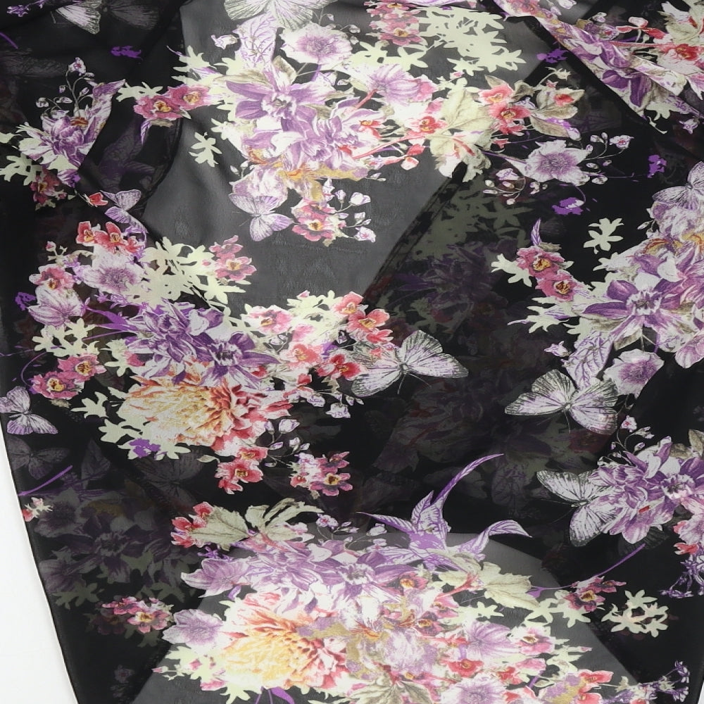 New Look Womens Black Floral  Basic Blouse Size 8