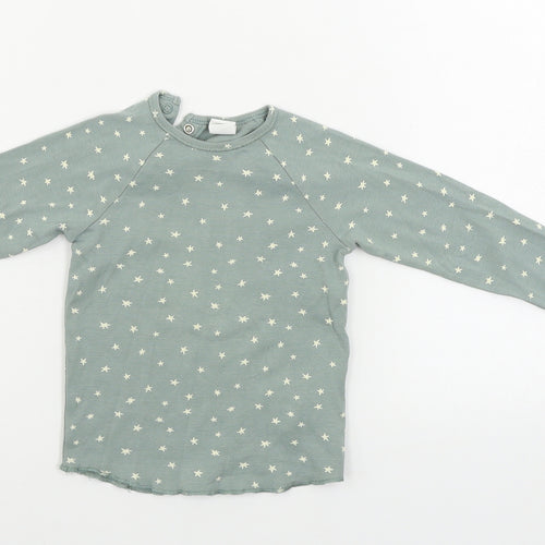 H&M  Girls Green   Basic T-Shirt Size 2 Years  - star pattern