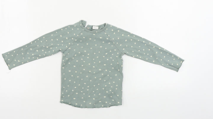 H&M  Girls Green   Basic T-Shirt Size 2 Years  - star pattern