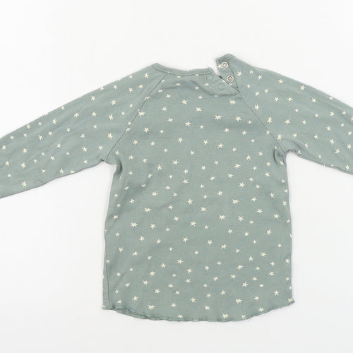 H&M  Girls Green   Basic T-Shirt Size 2 Years  - star pattern