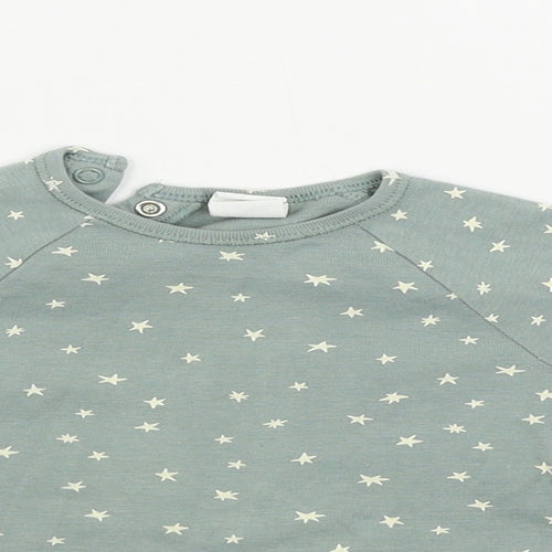 H&M  Girls Green   Basic T-Shirt Size 2 Years  - star pattern