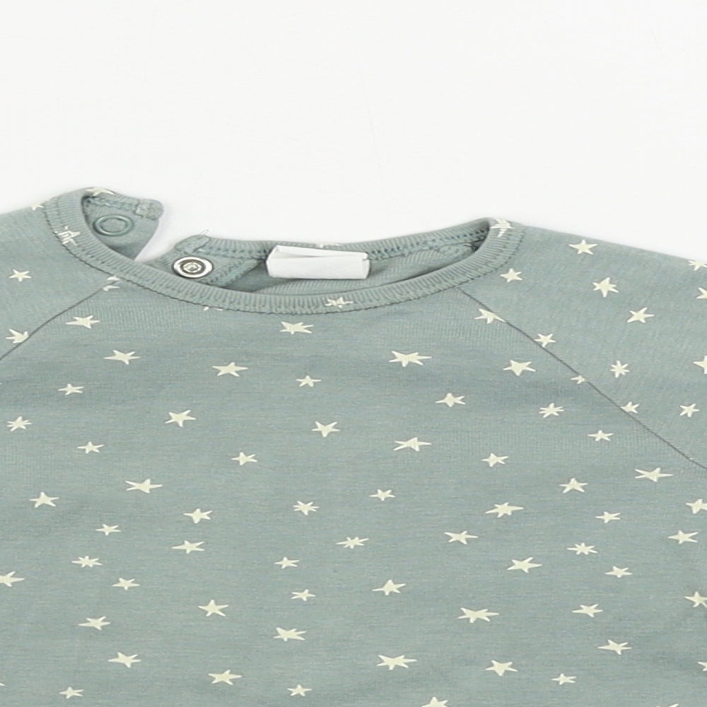 H&M  Girls Green   Basic T-Shirt Size 2 Years  - star pattern