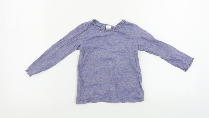 H&M Girls Blue Striped Basic T-Shirt Size 2 Years