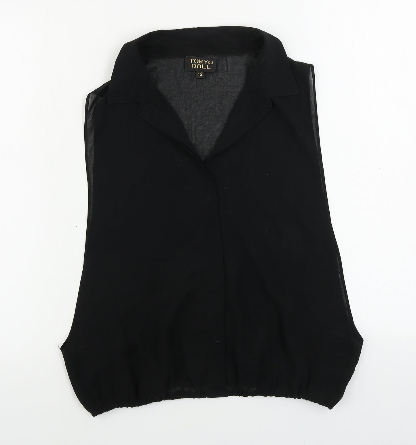 Tokyo Doll  Womens Black   Basic Button-Up Size 12
