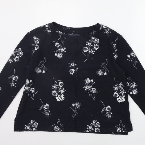 Marks and Spencer Womens Blue Floral  Pullover Jumper Size 14