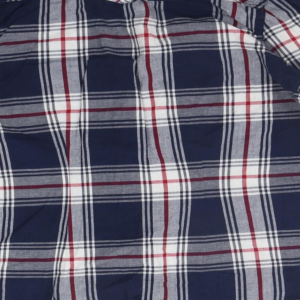 Peacocks Womens Blue Check  Basic Button-Up Size 18