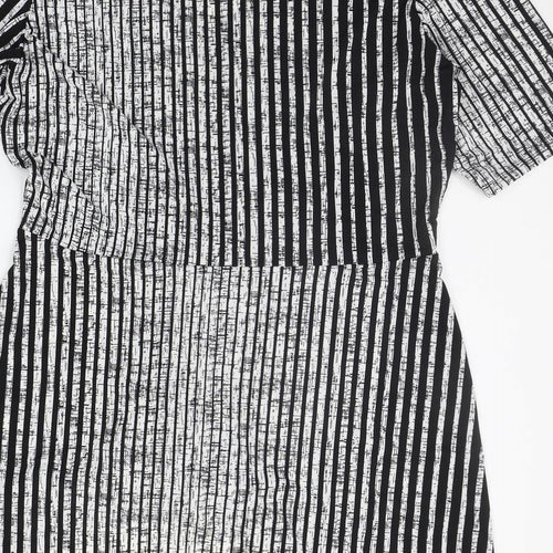 Grace Womens Black Striped  A-Line  Size 14