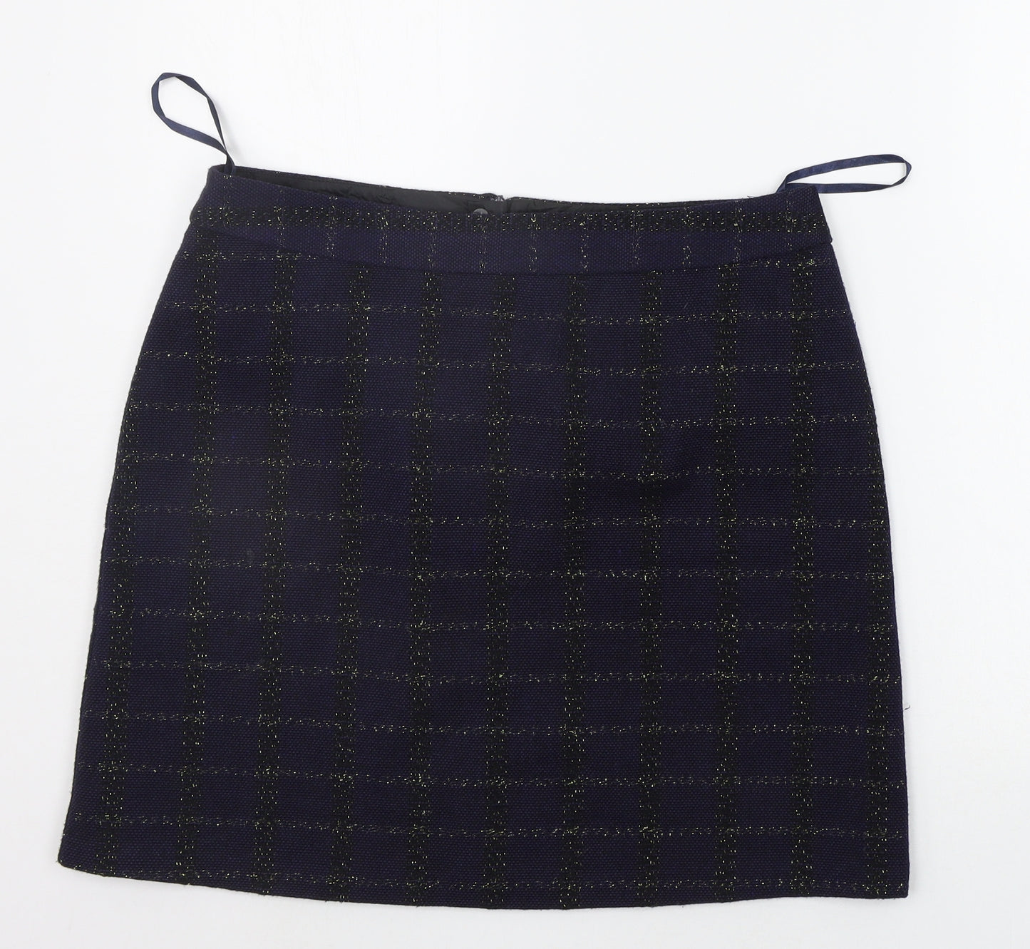 Papaya Womens Blue Check  A-Line Skirt Size 12