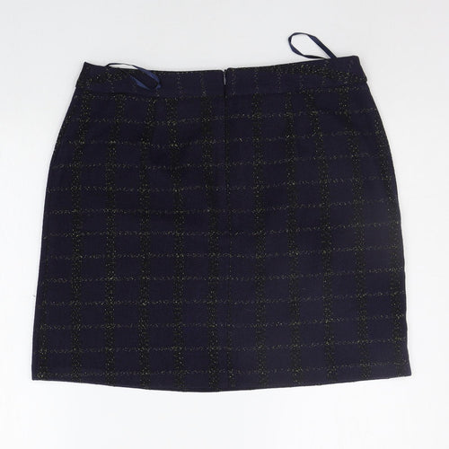 Papaya Womens Blue Check  A-Line Skirt Size 12