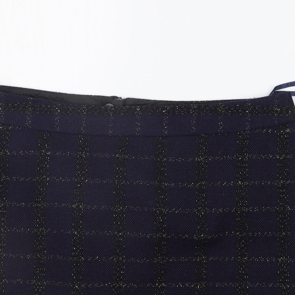 Papaya Womens Blue Check  A-Line Skirt Size 12