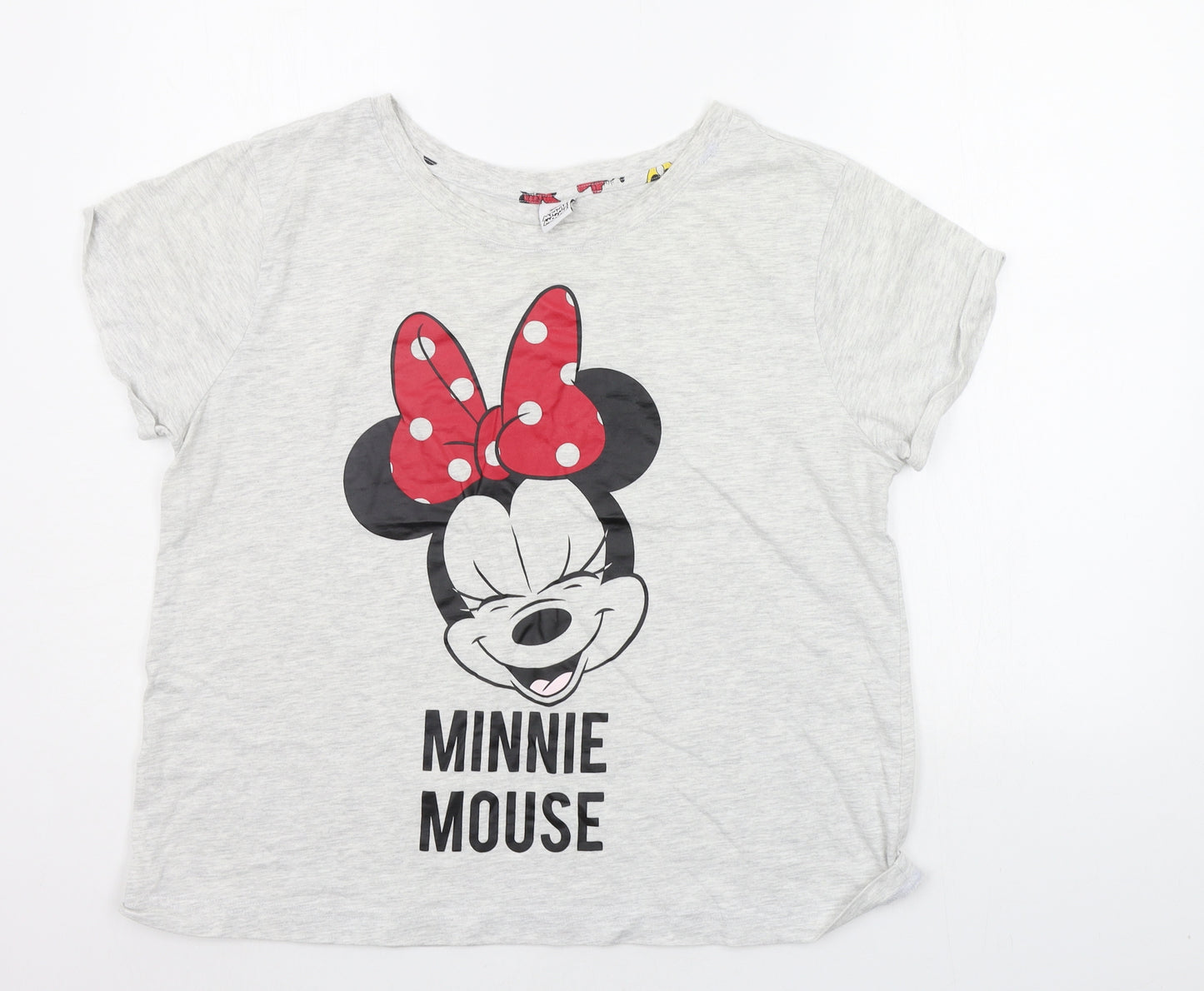 Matalan Womens Grey Geometric  Top Pyjama Top Size M  - MICKEY MOUSE