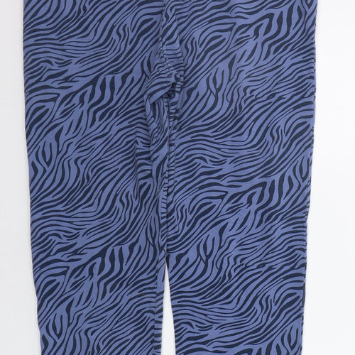 Avenue Womens Blue Animal Print  Jogger Trousers Size 12 L25 in