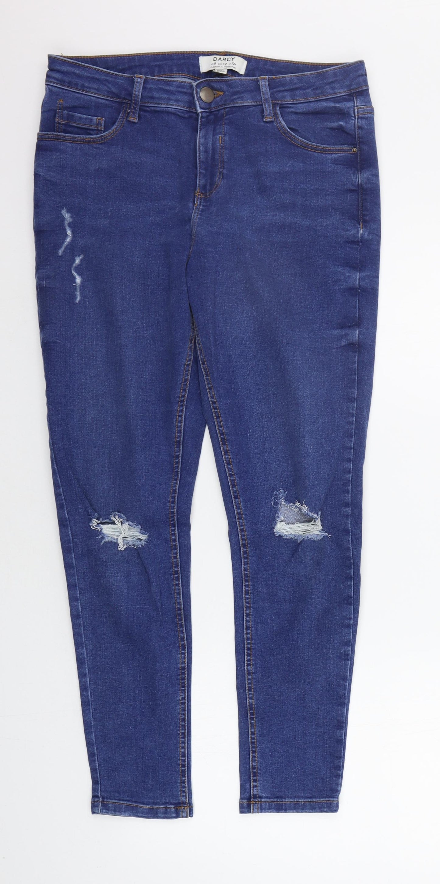 Dorothy Perkins Womens Blue   Straight Jeans Size 12 L26 in