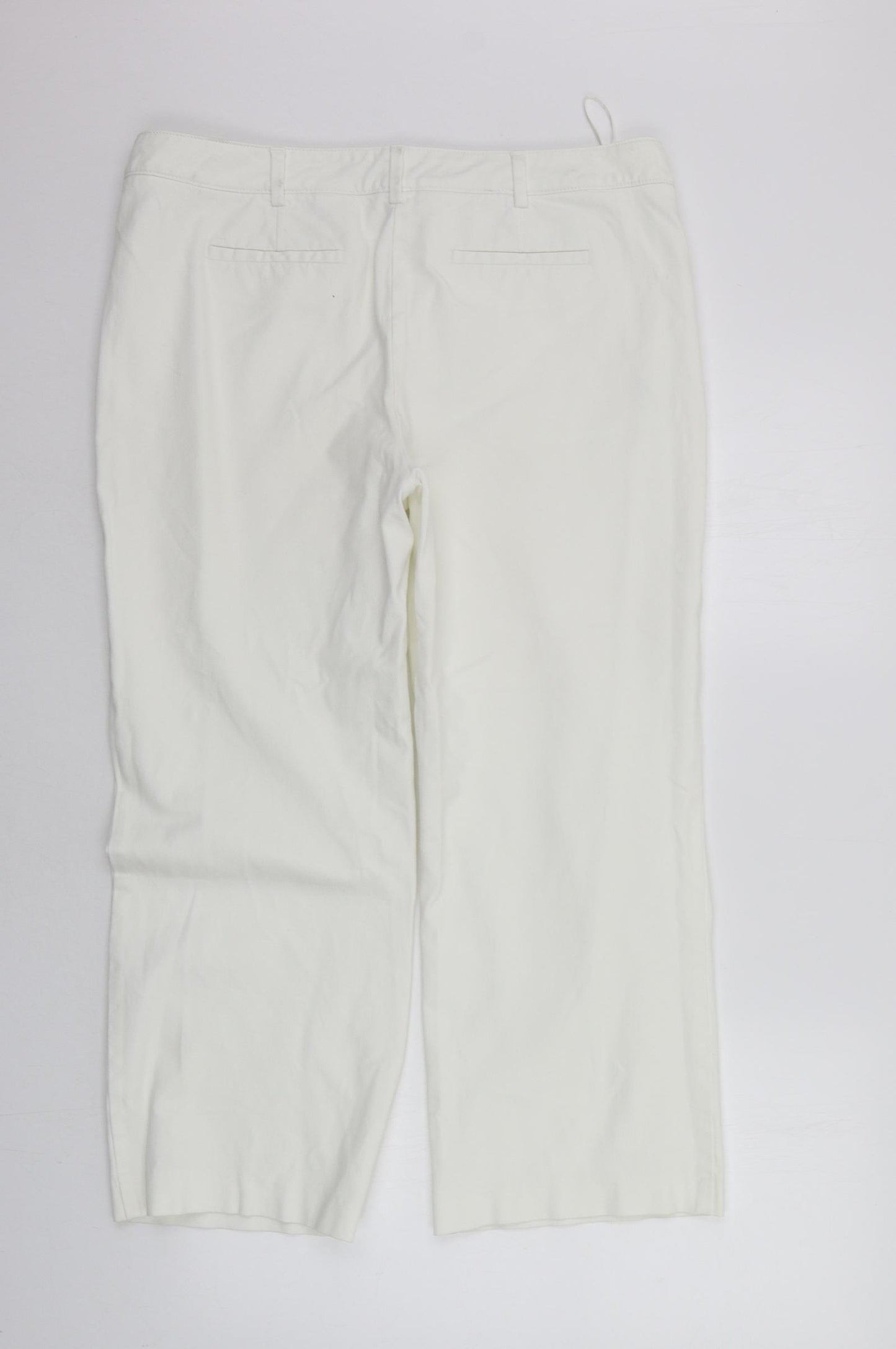 NEXT Womens White   Cropped Trousers Size 12 L23 in