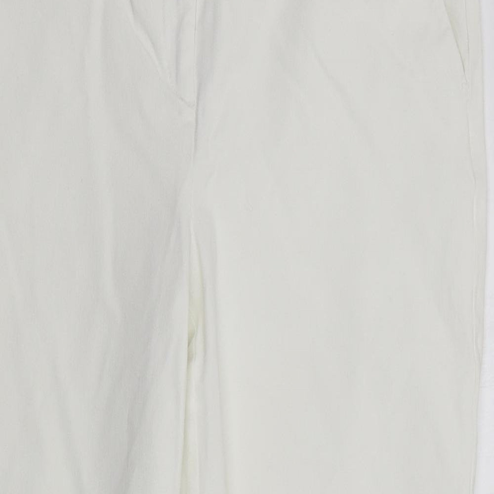 NEXT Womens White   Cropped Trousers Size 12 L23 in
