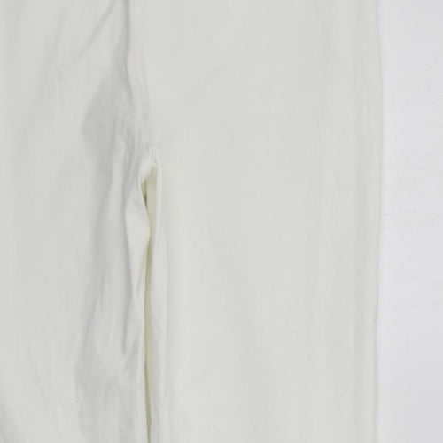 NEXT Womens White   Cropped Trousers Size 12 L23 in