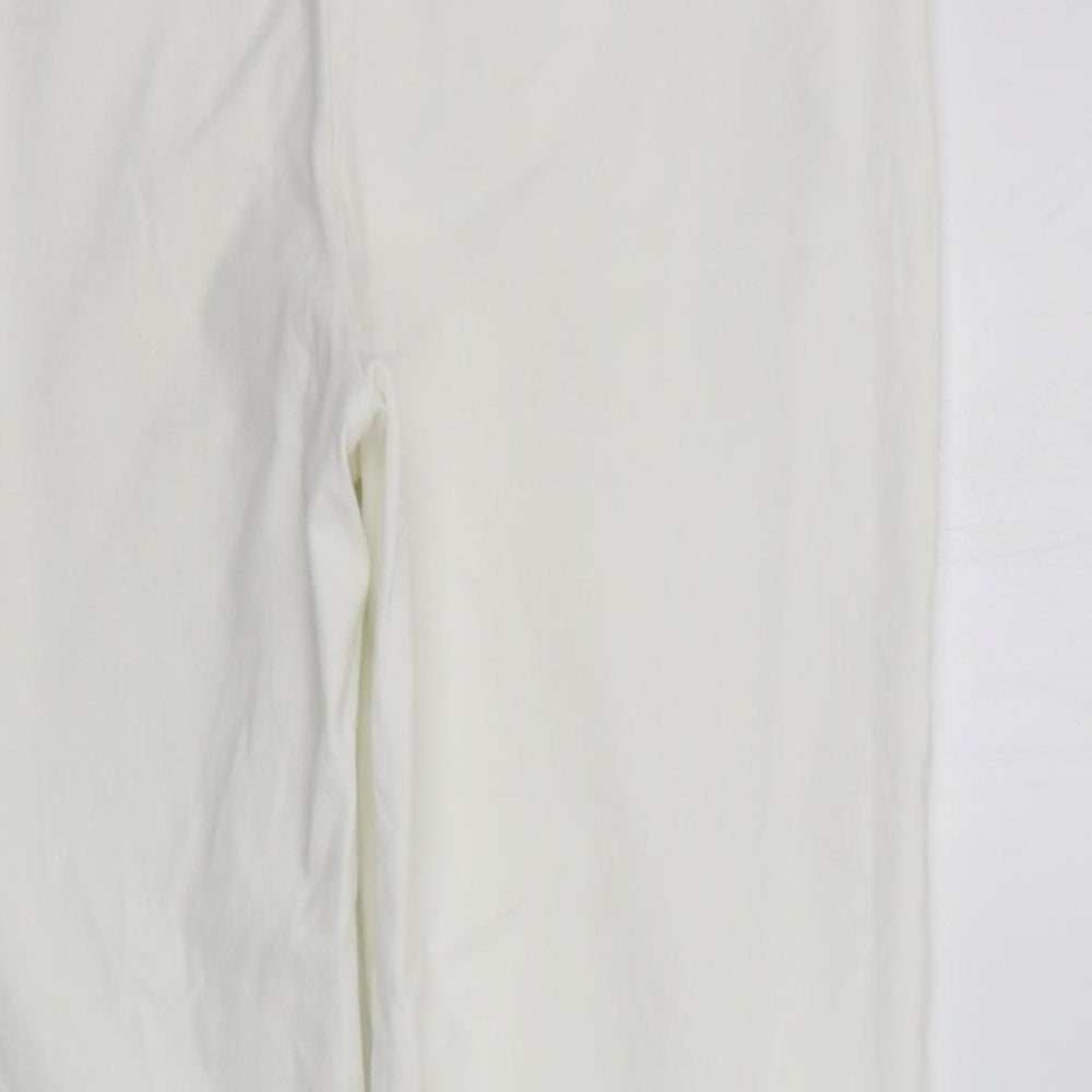 NEXT Womens White   Cropped Trousers Size 12 L23 in