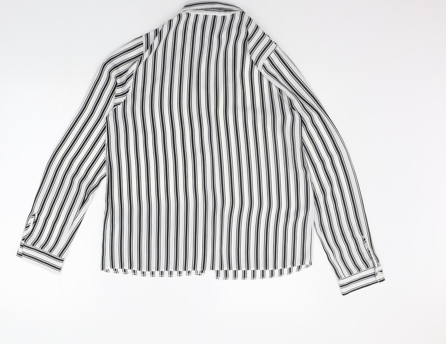 Primark Womens Black Striped  Basic Button-Up Size 10