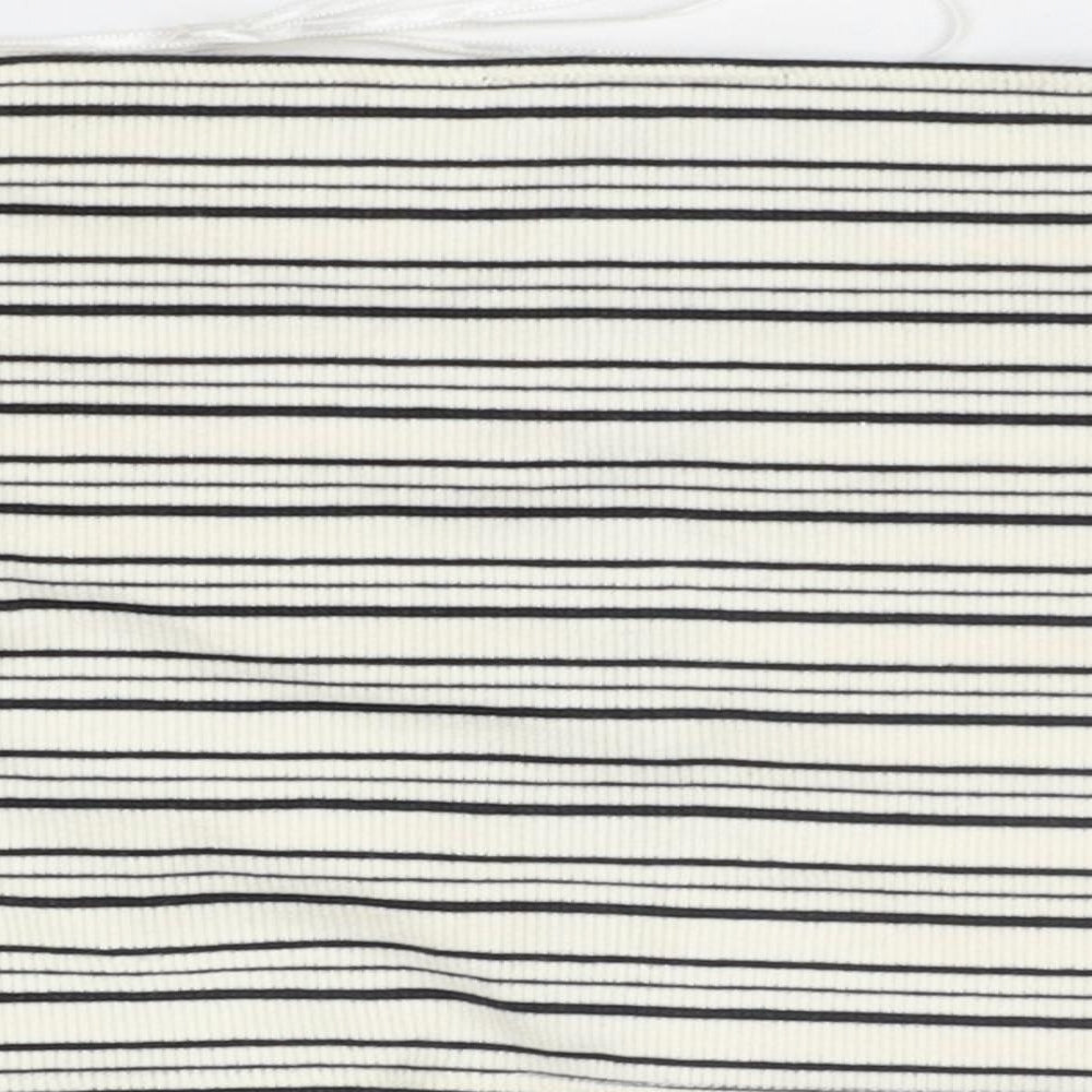 Topshop Womens Beige Striped  Basic Blouse Size 4