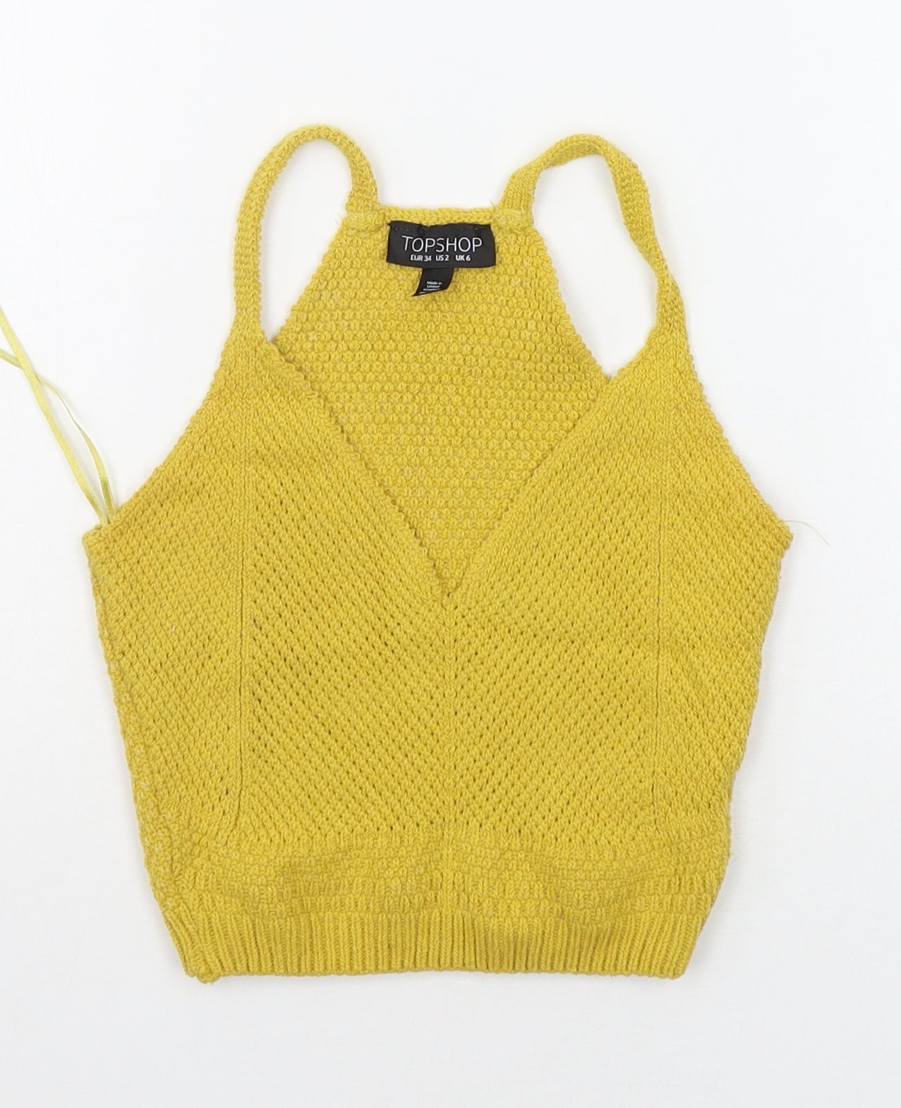 Topshop Womens Yellow   Basic Tank Size 6