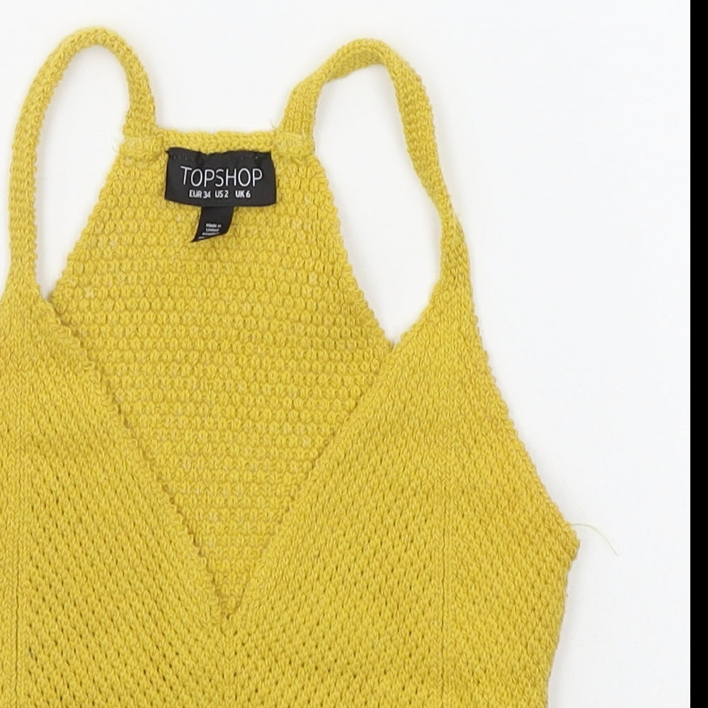 Topshop Womens Yellow   Basic Tank Size 6
