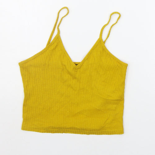 Topshop Womens Yellow   Basic Tank Size 8