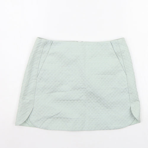 Topshop Womens Green   A-Line Skirt Size 8