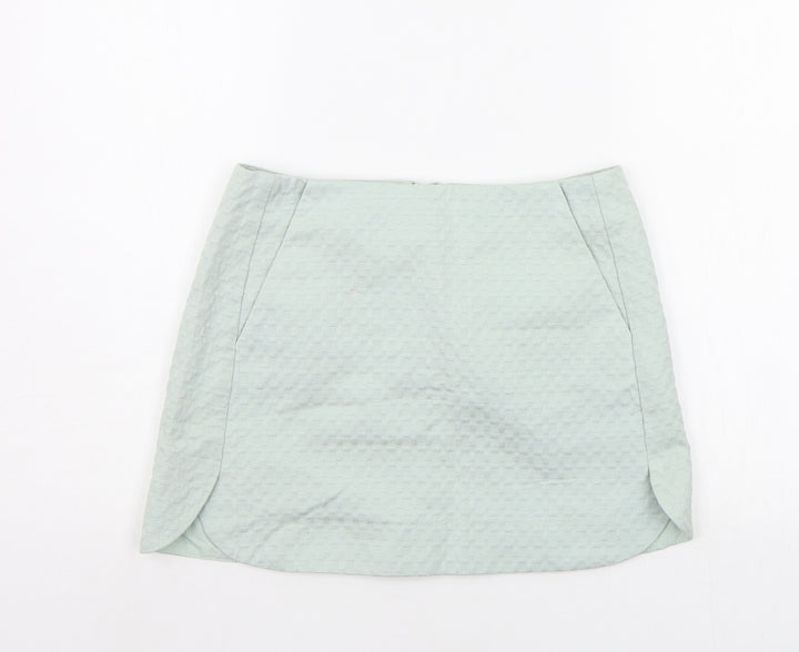 Topshop Womens Green   A-Line Skirt Size 8