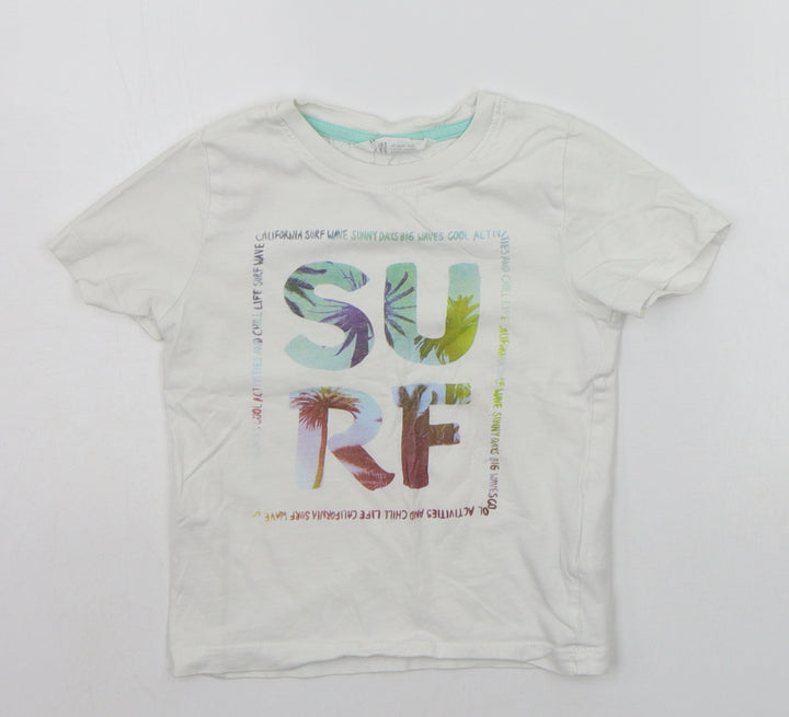 H&M Girls White   Basic T-Shirt Size 3-4 Years